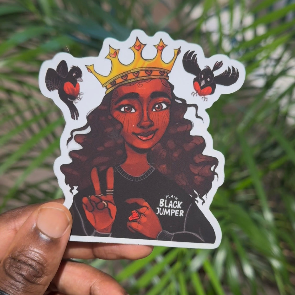Plain Black Queens Stickers