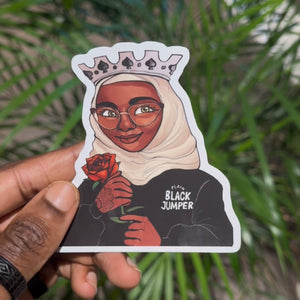 Plain Black Queens Stickers