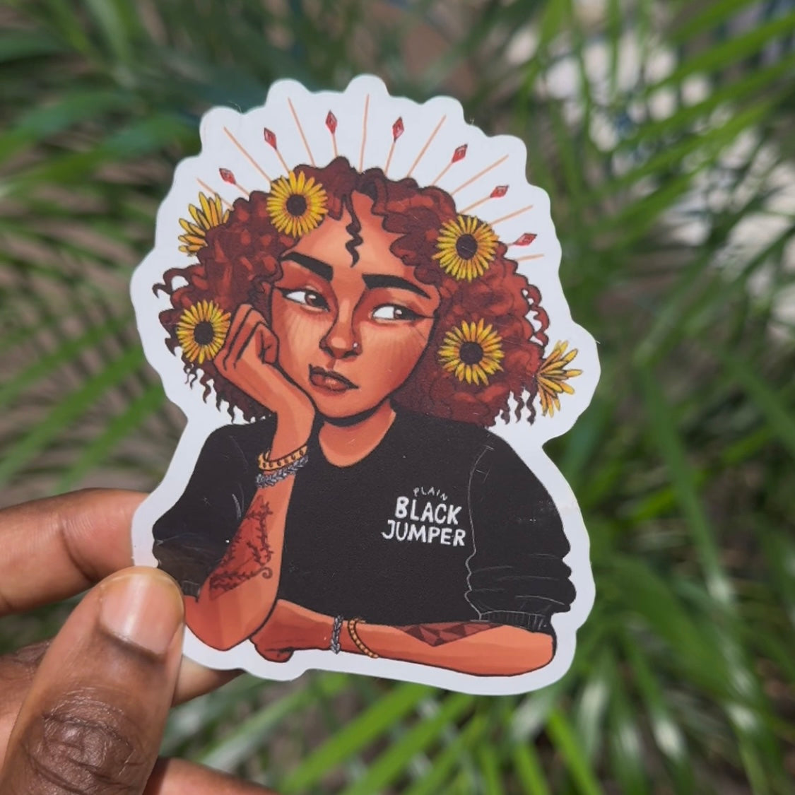 Plain Black Queens Stickers