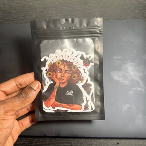 Plain Black Queens Stickers