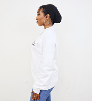 plain white jumper, plain apparel, white jumper, streetwear, plain apparel, the plain shop, it is what it is, pre-brushed jumper, crewneck sweatshirt