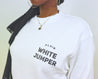 plain white jumper, plain apparel, white jumper, streetwear, plain apparel, the plain shop, pre-brushed jumper, crewneck sweatshirt