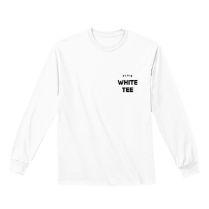 plain white tee, plain apparel, long sleeve white t-shirt, streetwear, plain apparel, the plain shop, it is what it is, 100% cotton