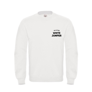 plain white jumper, plain apparel, white jumper, streetwear, plain apparel, the plain shop, pre-brushed jumper, crewneck sweatshirt