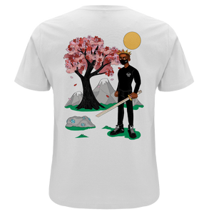 organic cotton, graphic t-shirt, the plain shop, cherry blossom, ninja, heavy tee