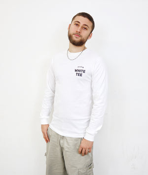 plain white tee, plain apparel, long sleeve white t-shirt, streetwear, plain apparel, the plain shop, it is what it is, 100% cotton